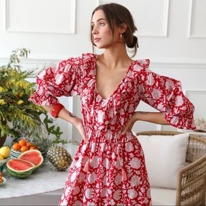 NWT! MILLE (Resort Wear) - June Dress in Red Zinnia